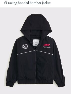 NWT abercrombie kids Official F1 Racing Hooded Bomber Jacket - boys 9/10